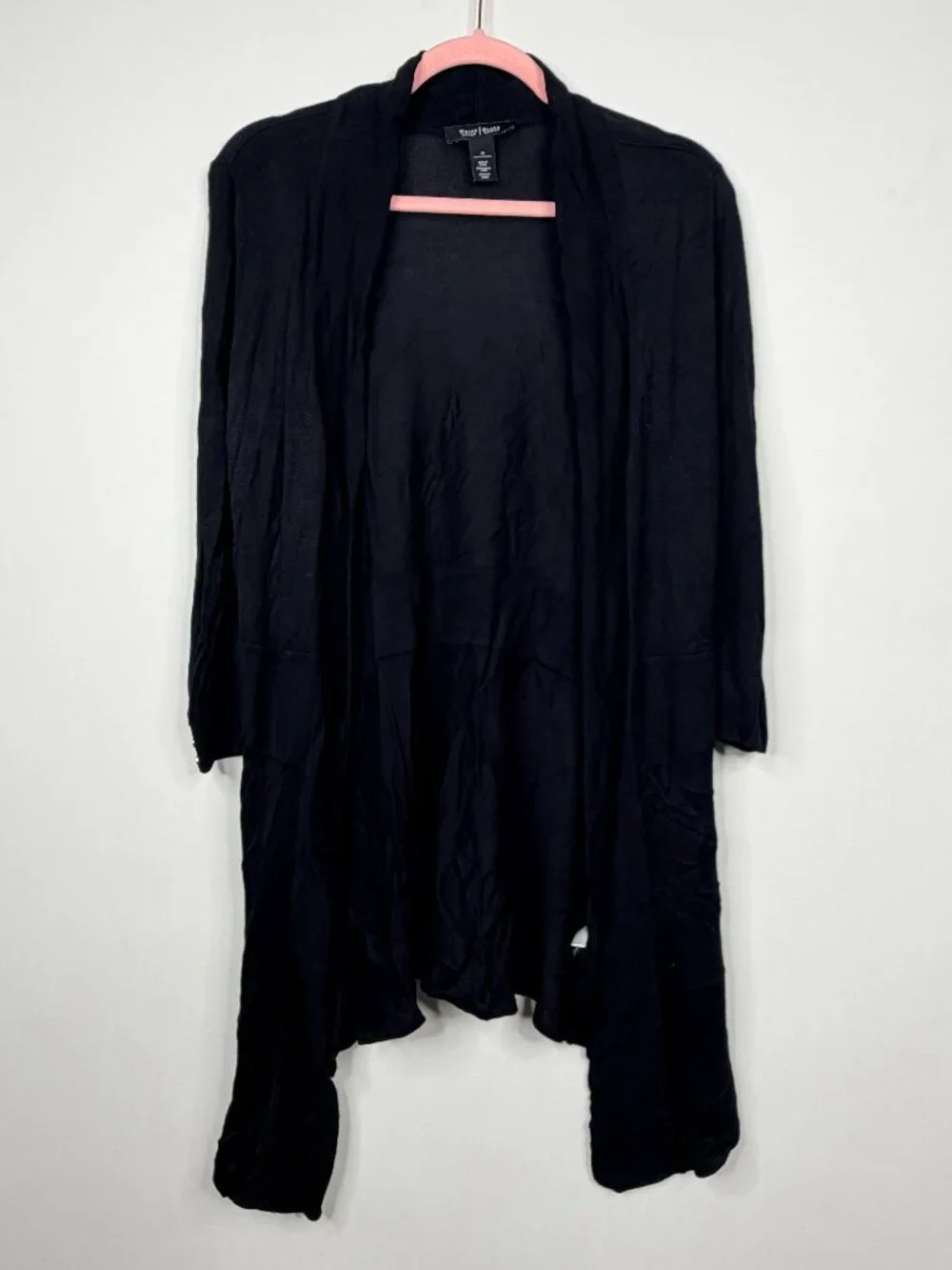 White House Black Market Open-Front Cardigan Duster Black Medium #A3958